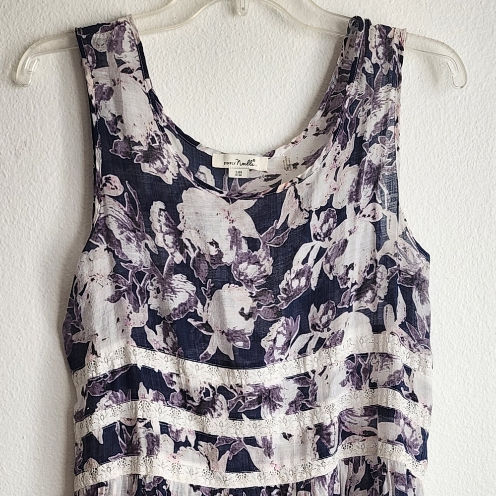 Simply Noelle Women's Long Sleeveless Floral Lightweight Tank Top Sz S/M 8-10 - Picture 2 of 8